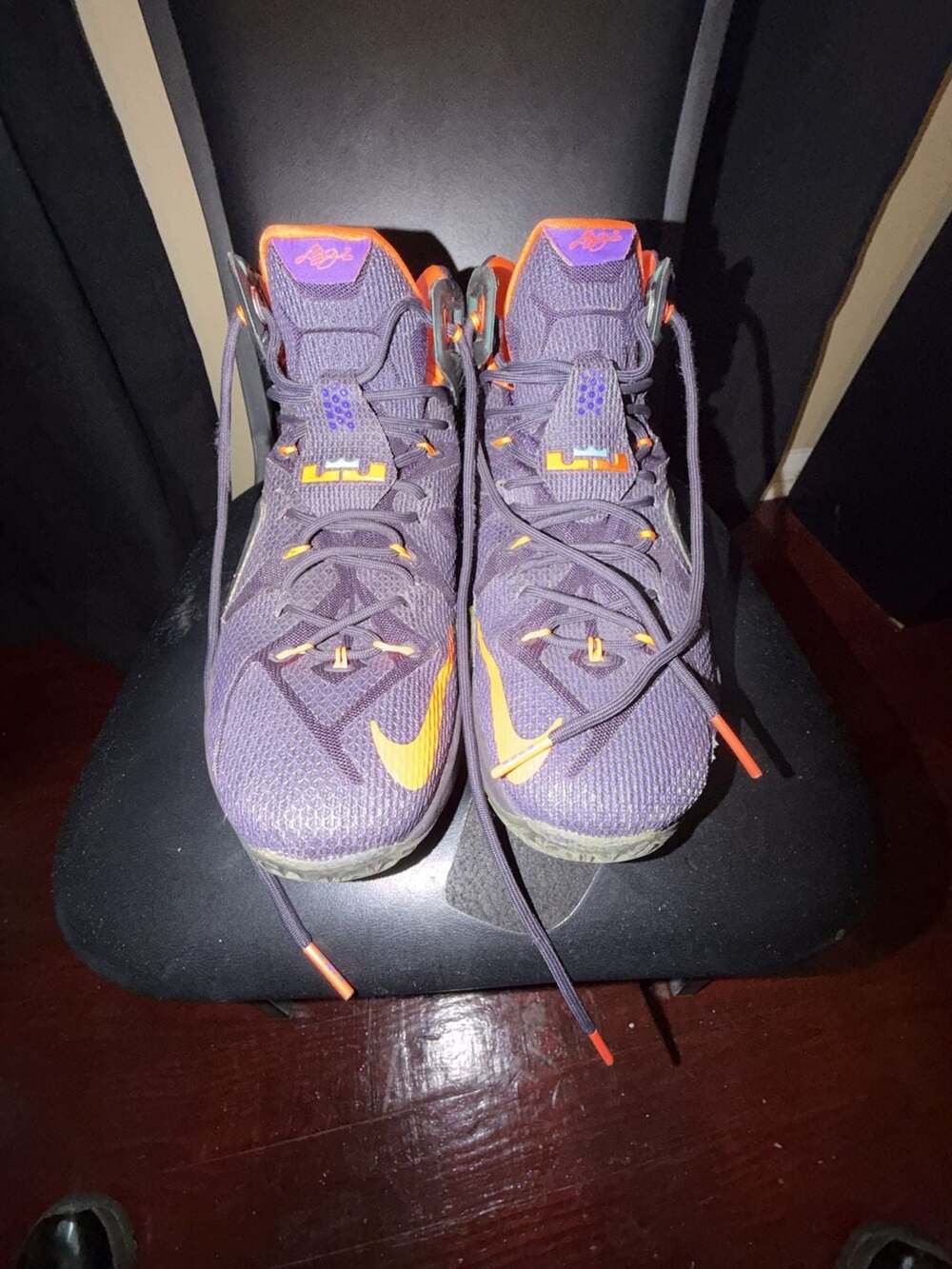 Nike LeBron 12 Instinct Cave Purple Hyper Grape Hyper Crimson Basketball Shoes